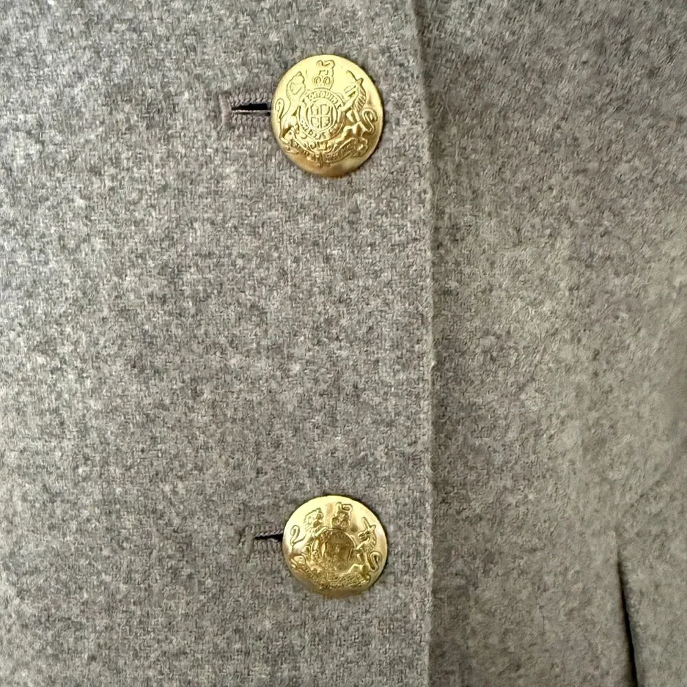 J Crew Schoolboy Heather Gray Wool Crest Button Preppy Academia Blazer Jacket 0